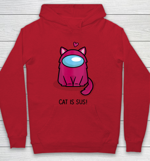 Among Us Game Shirt Cute Cat Astronaut Among me or us Nerdy Girl Gamer Hoodie 6