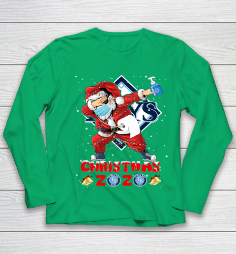 Tampa Bay Rays Funny Santa Claus Dabbing Christmas 2020 MLB Youth Long Sleeve 4