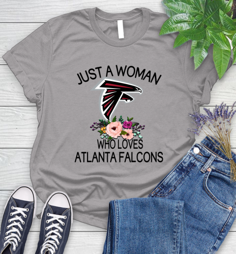 NFL Just A Woman Who Loves Atlanta Falcons Football Sports Women's T-Shirt 3