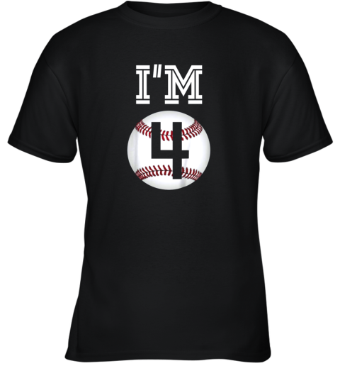 Kids Birthday Boy 4 Baseball 4th Party Gift Youth T-Shirt