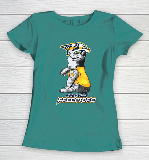 NHL My Cat Loves Nashville Predators Hockey Women's T-Shirt 10