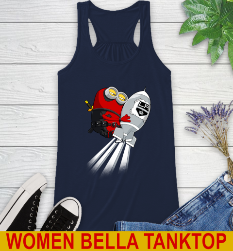 NHL Hockey Los Angeles Kings Deadpool Minion Marvel Shirt Racerback Tank 9