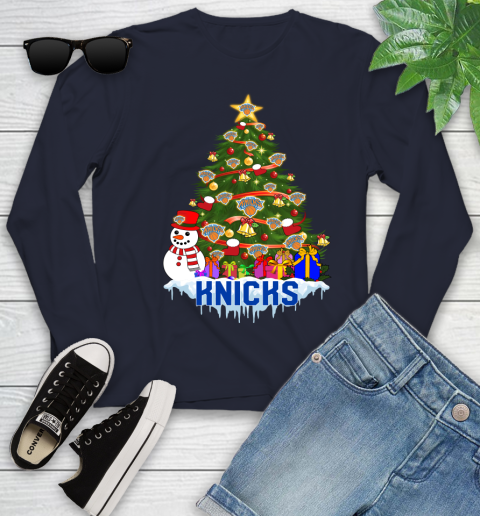 New York Knicks Merry Christmas NBA Basketball Sports Youth Long Sleeve 4 New York Knicks Merry Christmas NBA Basketball Sports Youth Long Sleeve - Image 4