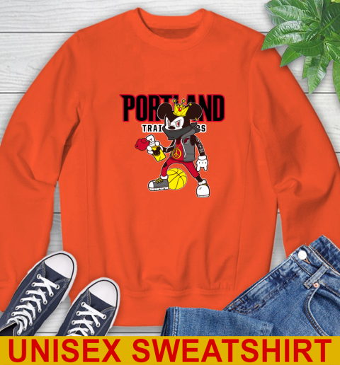 Portland Trail Blazers NBA Basketball Mickey Peace Sign Sports Sweatshirt 4