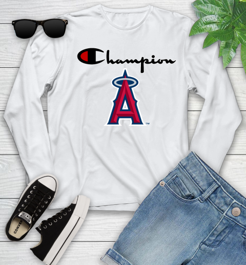 MLB Baseball Los Angeles Angels Champion Shirt Youth Long Sleeve