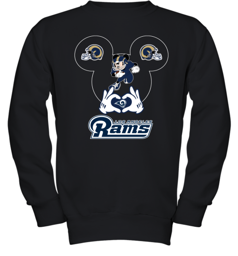I Love The Rams Mickey Mouse Los Angeles Rams Youth Sweatshirt