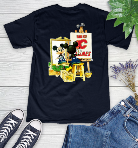 NHL Hockey Calgary Flames Mickey Drawing Shirt 73