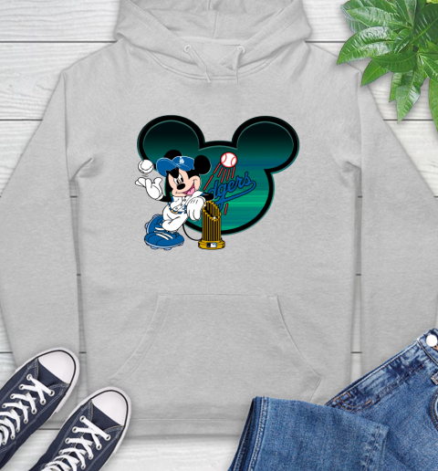 MLB Los Angeles Dodgers The Commissioner's Trophy Mickey Mouse Disney Hoodie 6