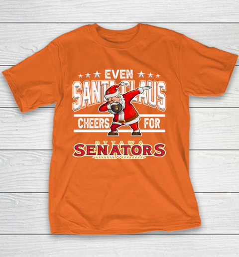 Ottawa Senators Even Santa Claus Cheers For Christmas NHL Youth T-Shirt 4