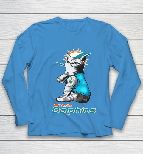 NFL Football My Cat Loves Miami Dolphins Youth Long Sleeve 5