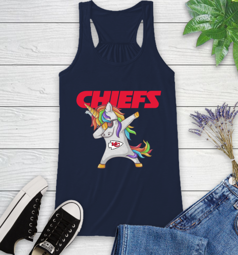 Kansas City Chiefs NFL Football Funny Unicorn Dabbing Sports Racerback Tank 12