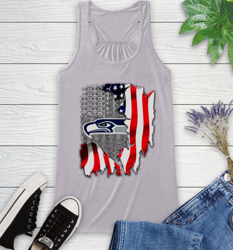 Seattle Seahawks NFL Football American Flag Racerback Tank 4