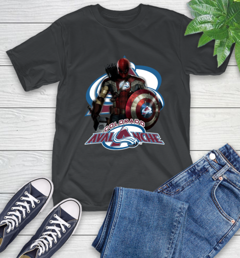 NHL Captain America Thor Spider Man Hawkeye Avengers Endgame Hockey Colorado Avalanche T-Shirt 2