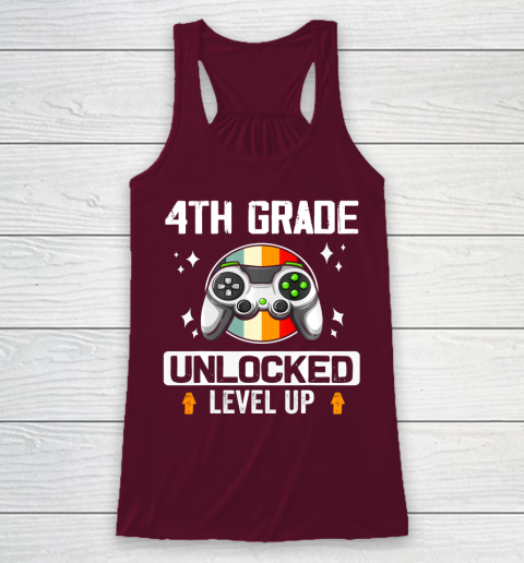 Next Level t shirts 4th Grade Unlocked Level Up Back To School Fourth Grade Gamer Racerback Tank 2