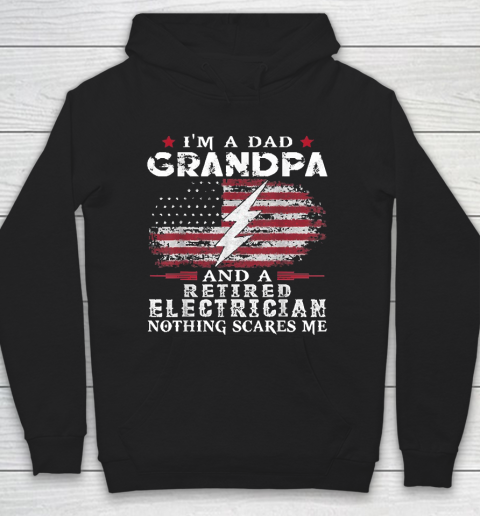 Grandpa Funny Gift Apparel  Mens Dad Grandpa Retired Electrician Nothing Hoodie