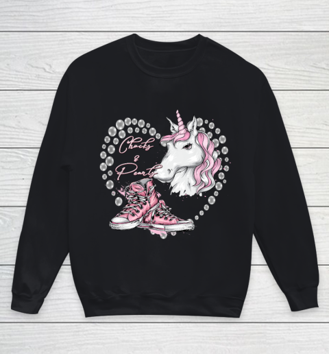 Chucks Pearls Kamala Harris Inspired Girls Womens Unicorn Youth Sweatshirt