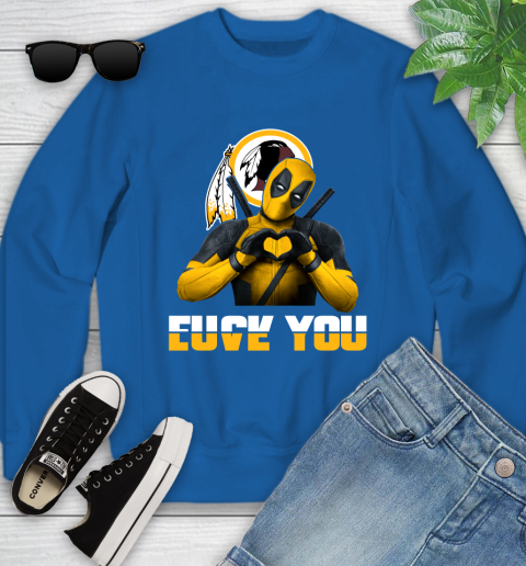 NHL Washington Redskins Deadpool Love You Fuck You Football Sports Youth Sweatshirt 7