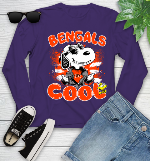 NFL Football Cincinnati Bengals Cool Snoopy Shirt Youth Long Sleeve 4