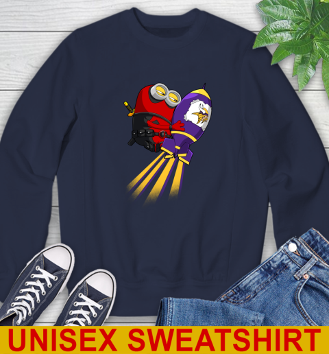 NFL Football Minnesota Vikings Deadpool Minion Marvel Shirt Sweatshirt 2