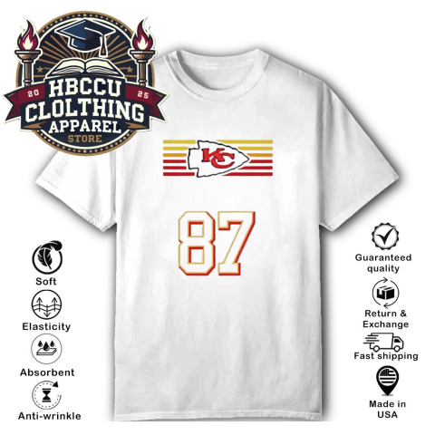 Travis Kelce Pregame 87 Chiefs Logo T-Shirt