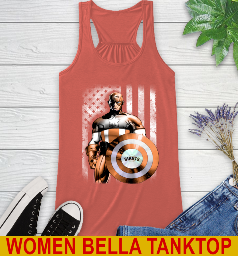 San Francisco Giants MLB Baseball Captain America Marvel Avengers American Flag Shirt Racerback Tank 3