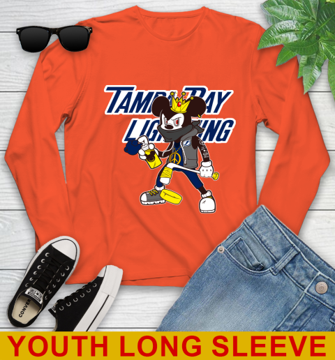 Tampa Bay Lightning NHL Hockey Mickey Peace Sign Sports Youth Long Sleeve 4