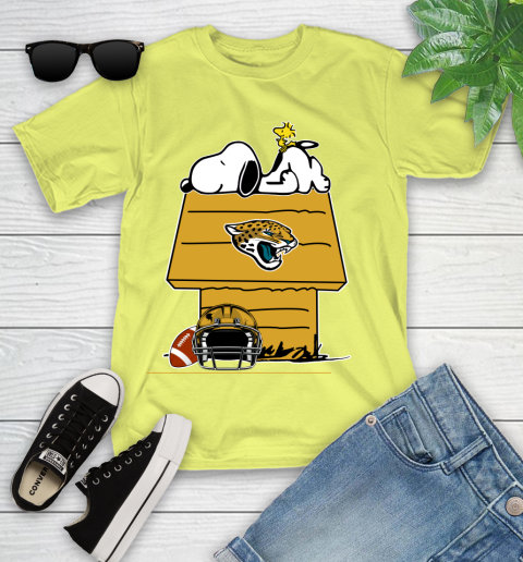 Jacksonville Jaguars NFL Football Snoopy Woodstock The Peanuts Movie Youth T-Shirt 8