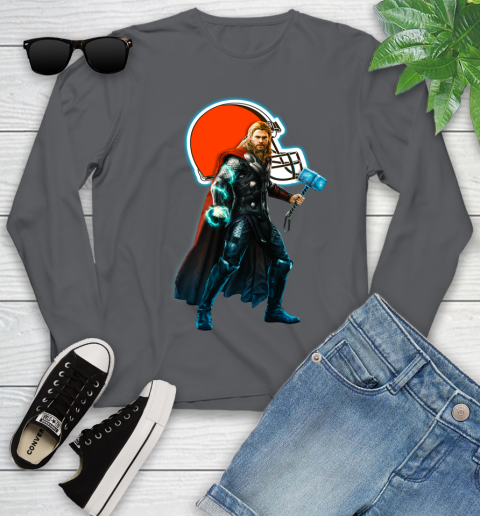 NFL Thor Avengers Endgame Football Cleveland Browns Youth Long Sleeve 8