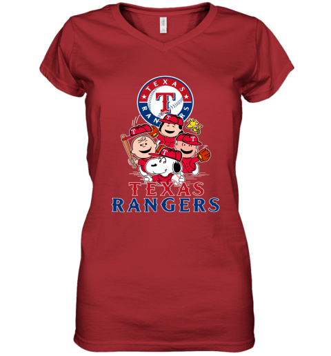 Official Charlie Brown and Snoopy Texas Rangers playing baseball shirt -  NemoMerch
