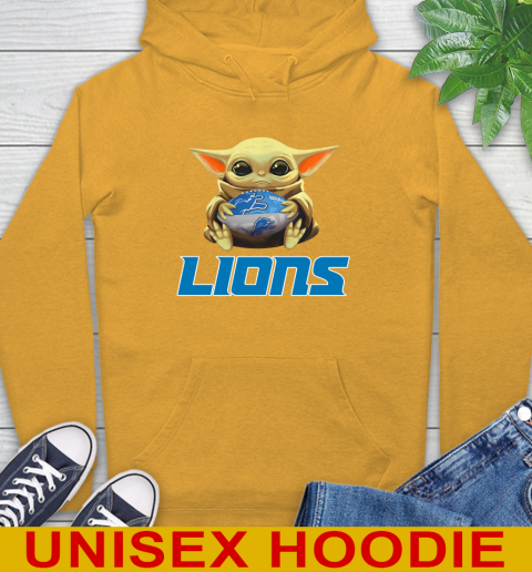 NFL Football Detroit Lions Baby Yoda Star Wars Shirt Hoodie 3