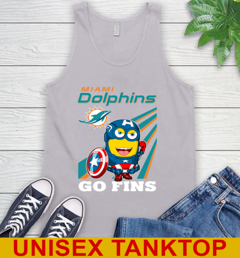 NFL Football Miami Dolphins Captain America Marvel Avengers Minion Shirt Tank Top 3