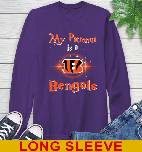 NFL Football Harry Potter My Patronus Is A Cincinnati Bengals Long Sleeve T-Shirt 5
