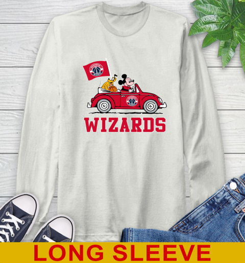 NBA Basketball Washington Wizards Pluto Mickey Driving Disney Shirt Long Sleeve T-Shirt 12