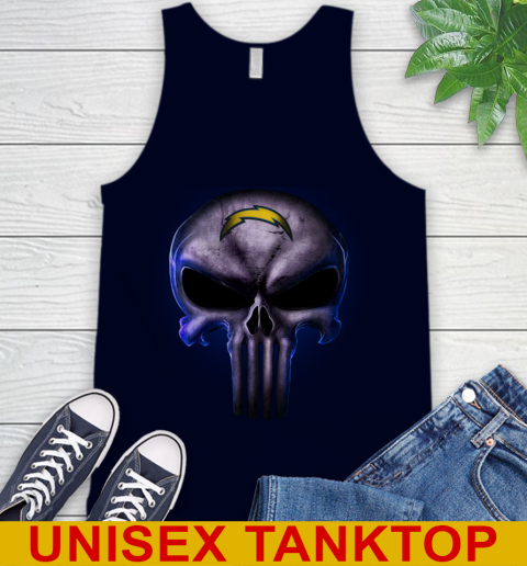 Los Angeles Chargers NFL Football Punisher Skull Sports Tank Top 2