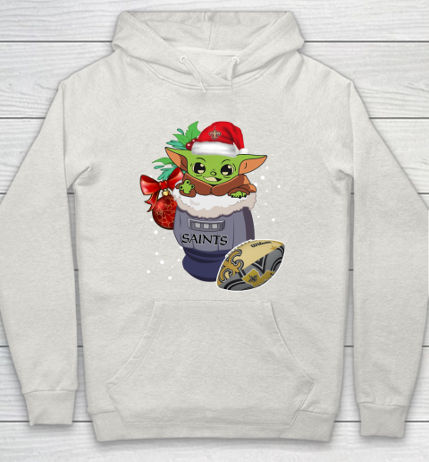 New Orleans Saints Christmas Baby Yoda Star Wars Funny Happy NFL Hoodie 12