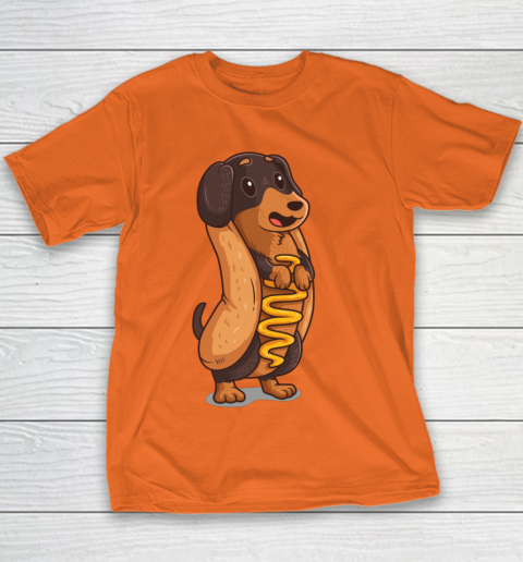 Wiener Dog Hotdog Bun Dachshund Funny Foodie Gift Hot Dog Youth T-Shirt 3