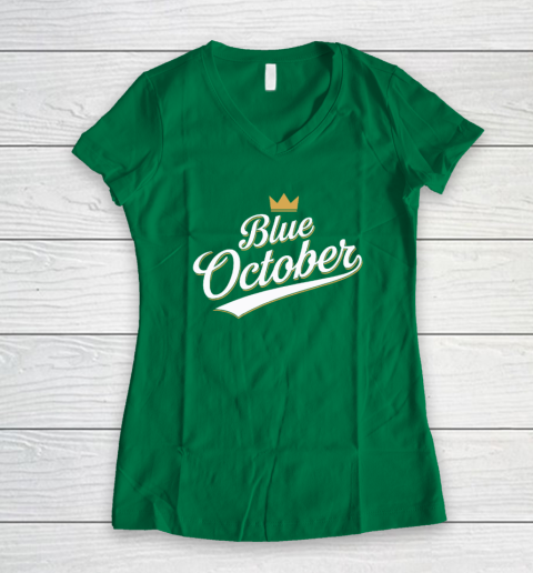 Kansas City Blue October 2024 Women's V-Neck T-Shirt 3