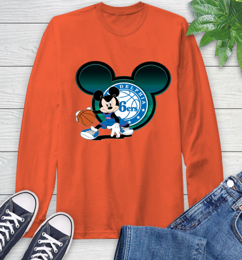 NBA Philadelphia 76ers Mickey Mouse Disney Basketball Long Sleeve T-Shirt 5
