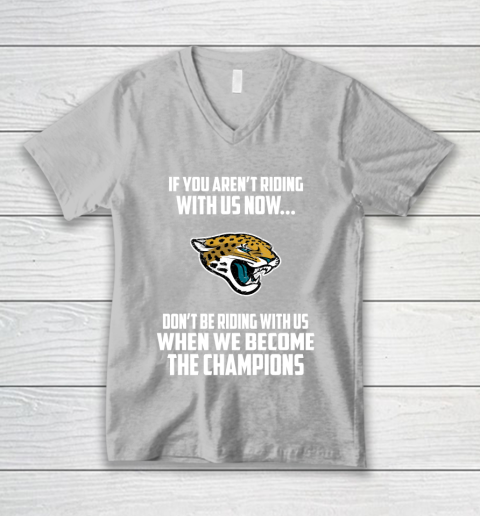 NFL Jacksonville Jaguars Football We Become The Champions V-Neck T-Shirt 3