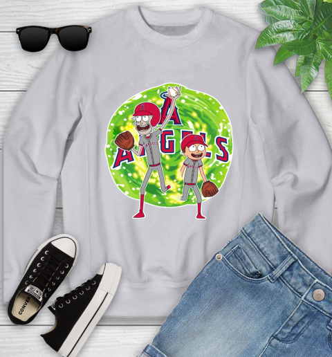 MLB Los Angeles Angels Rick And Morty Baseball Sports Youth Sweatshirt 4