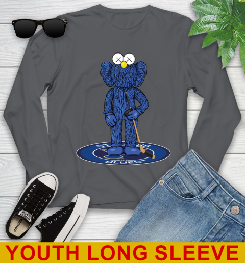 NHL Hockey St.Louis Blues Kaws Bff Blue Figure Shirt Youth Long Sleeve 9