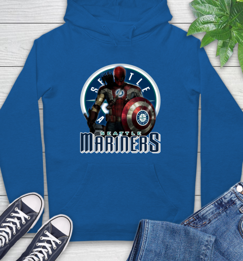 MLB Captain America Thor Spider Man Hawkeye Avengers Endgame Baseball Seattle Mariners Hoodie 9