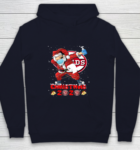 Cincinnati Reds Funny Santa Claus Dabbing Christmas 2020 MLB Youth Hoodie 2