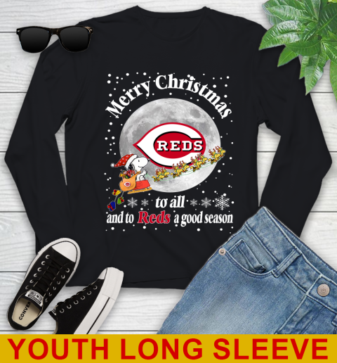 Cincinnati Reds Merry Christmas To All And To Reds A Good Season MLB Baseball Sports Youth Long Sleeve