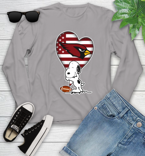 Arizona Cardinals NFL Football The Peanuts Movie Adorable Snoopy Youth Long Sleeve 5