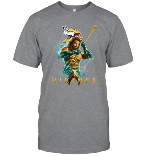 NFL Minnesota Vikings Aquaman DC Football Sports KCR2PuPF0WS classic t shirt 2 95 151514 front sport grey