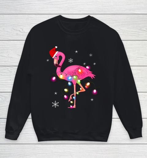 Pink Flamingo Christmas Youth Sweatshirt