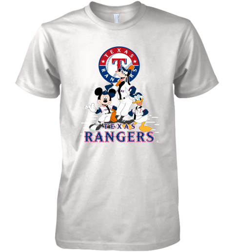 Texas Rangers Mickey Donald And Goofy Baseball Premium Men's T-Shirt