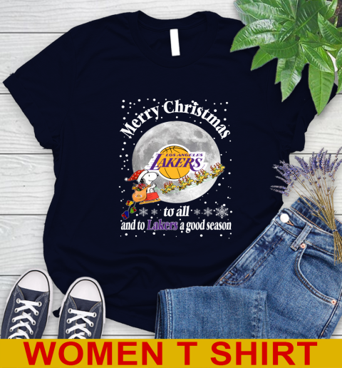 Los Angeles Lakers Merry Christmas To All And To Lakers A Good Season NBA Basketball Sports Women's T-Shirt 2
