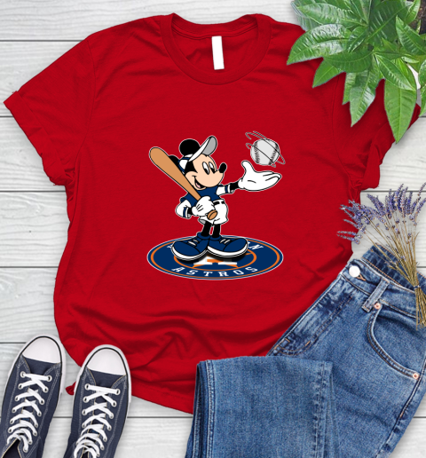 MLB Baseball Houston Astros Cheerful Mickey Disney Shirt Women's T-Shirt 11